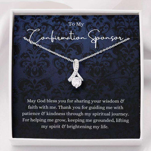 Confirmation Sponsor Necklace Gift For Women, Sponsors Religious Thank You Necklace Rakva