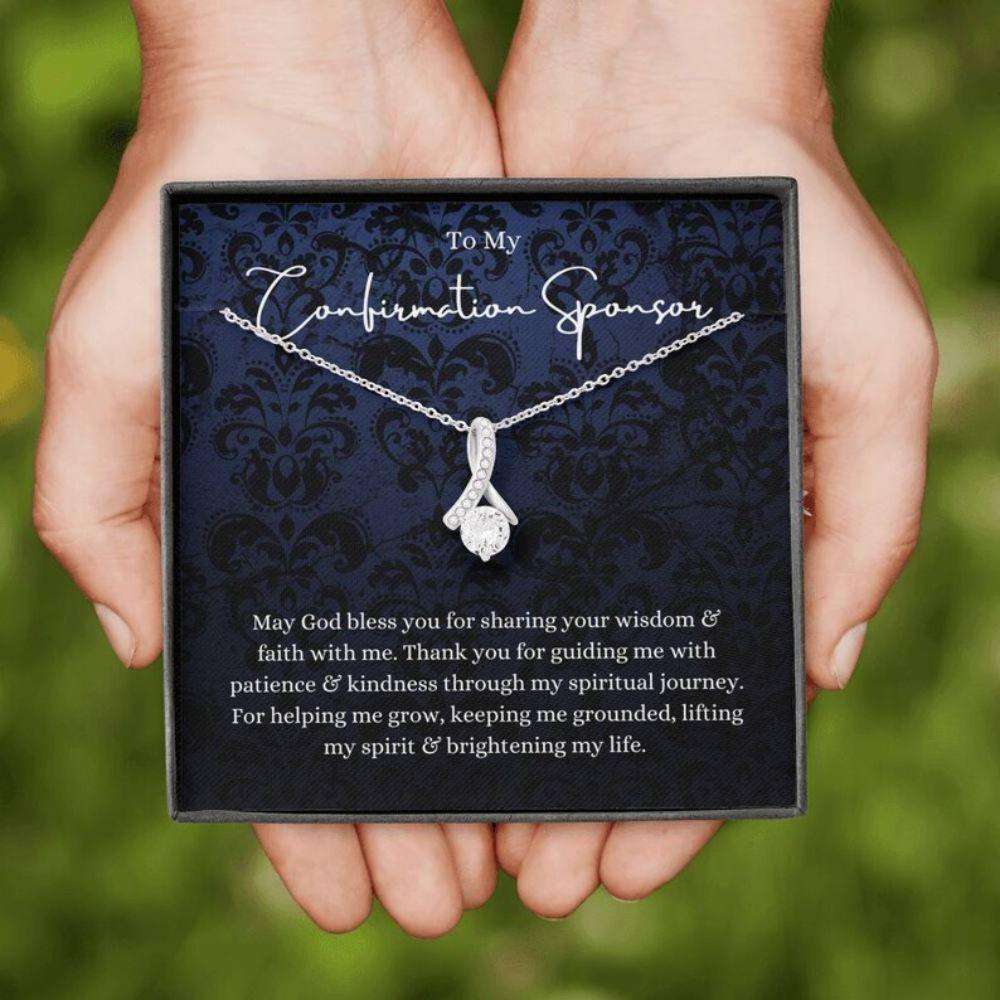 Confirmation Sponsor Necklace Gift For Women, Sponsors Religious Thank You Necklace Rakva