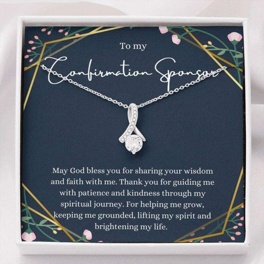 Confirmation Sponsor Necklace Gift For Women, Sponsors Religious Thank You Necklace Rakva