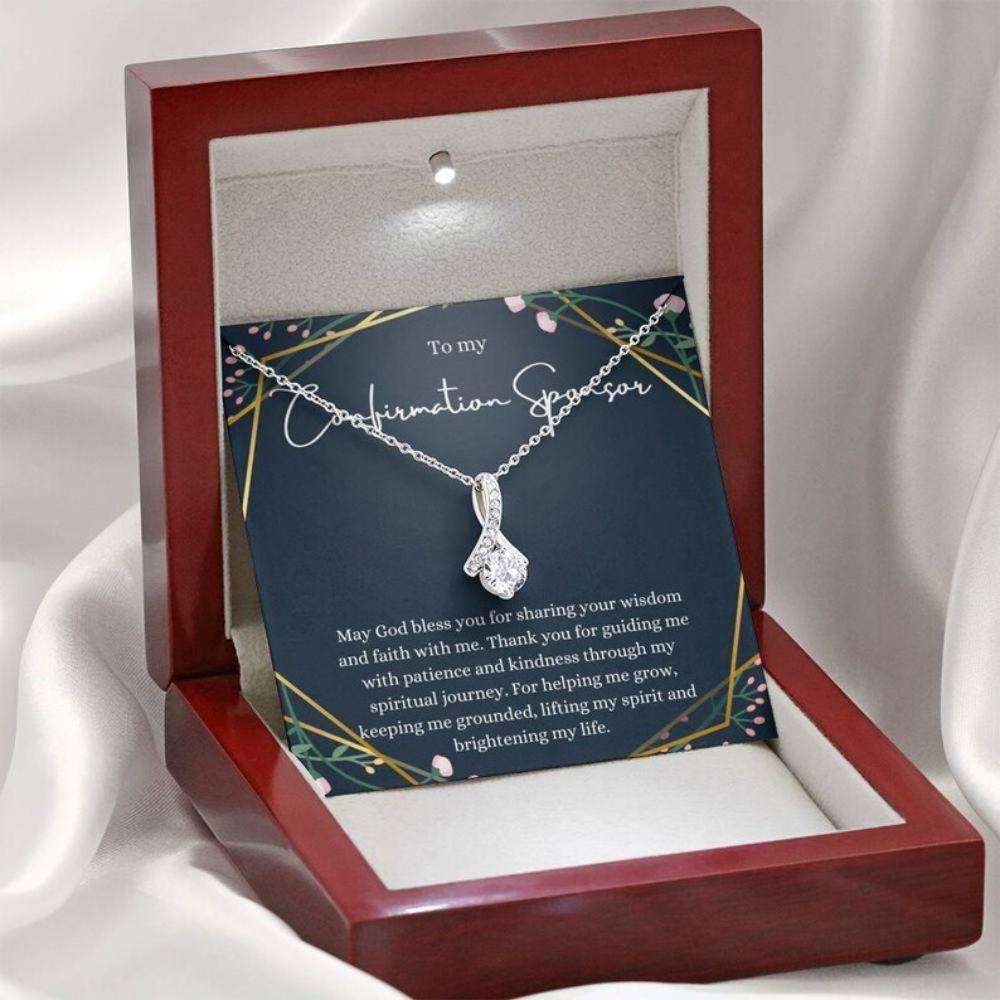 Confirmation Sponsor Necklace Gift For Women, Sponsors Religious Thank You Necklace Rakva