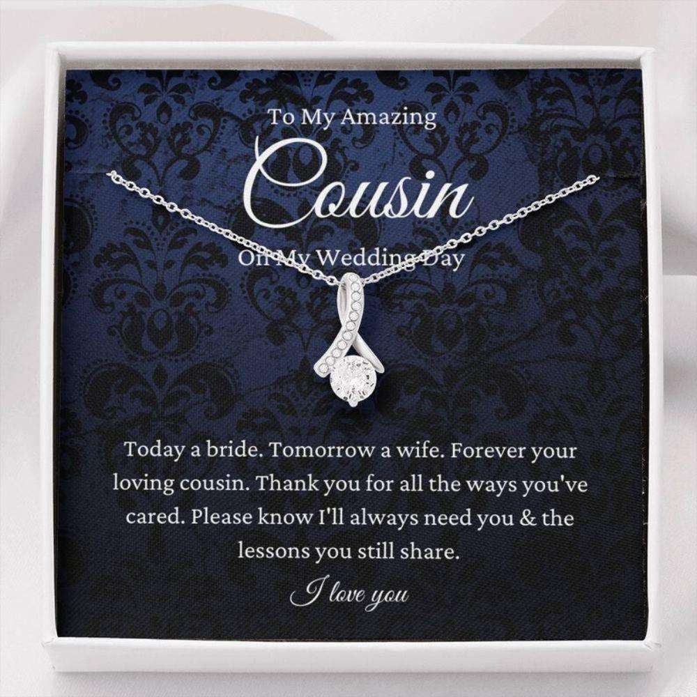 Cousin Necklace, Cousin Of The Bride Necklace Gift, Wedding Gift From Bride And Groom, Bridal Party Gift Rakva