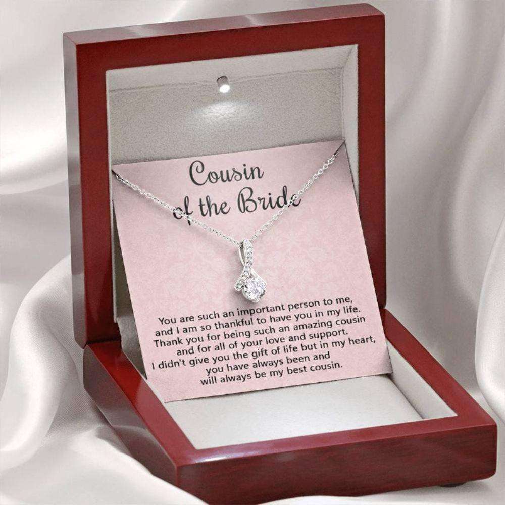 Cousin Necklace, Cousin Of The Bride Necklace Wedding Day Gift From Bride & Groom, Thank You Gift From Cousin, Cousin Wedding Gift Rakva