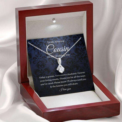 Cousin Necklace, Cousin Of The Groom Necklace Gift,To Cousin Wedding Day Gift From Groom Rakva