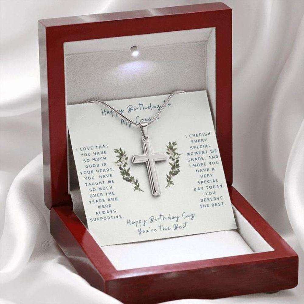 Cousin Necklace, Cross Necklace To Cousin Faithful Cross Necklace “ Gift Necklace Message Card Rakva