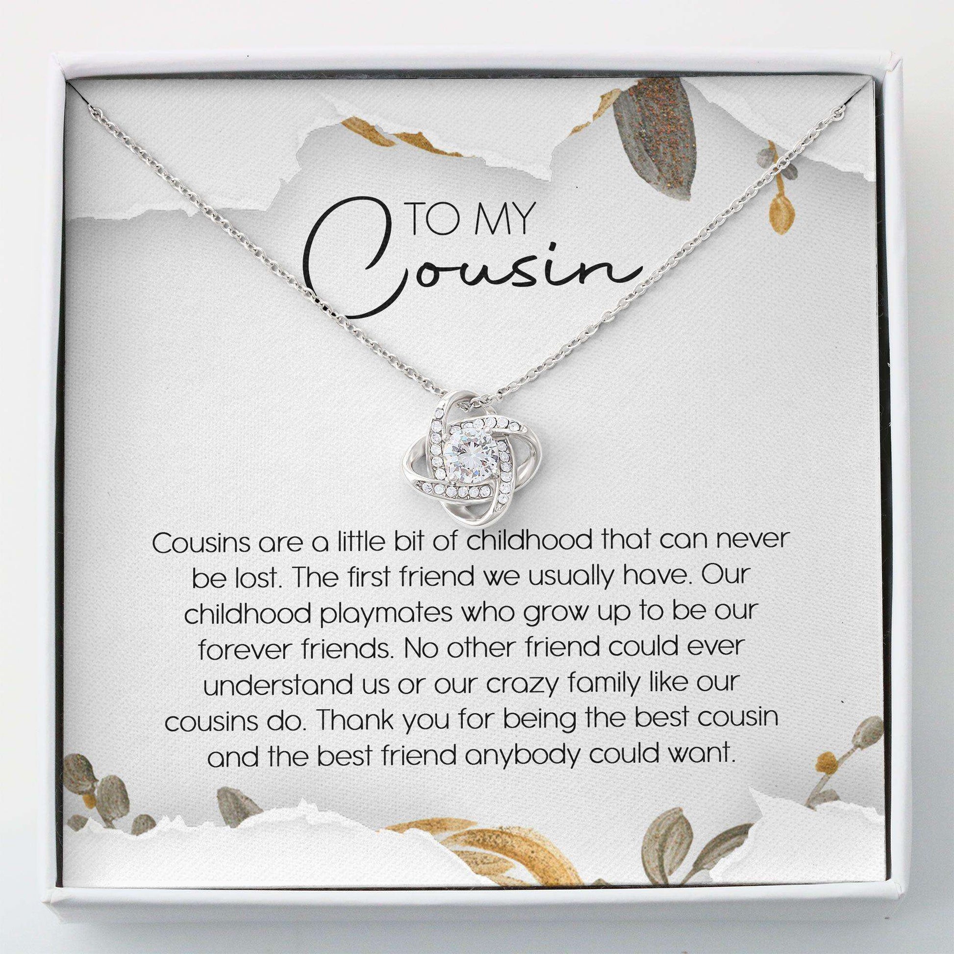 Cousin Necklace, Gift For Cousin “ Cousin Necklace “ Love Knot Necklace Rakva