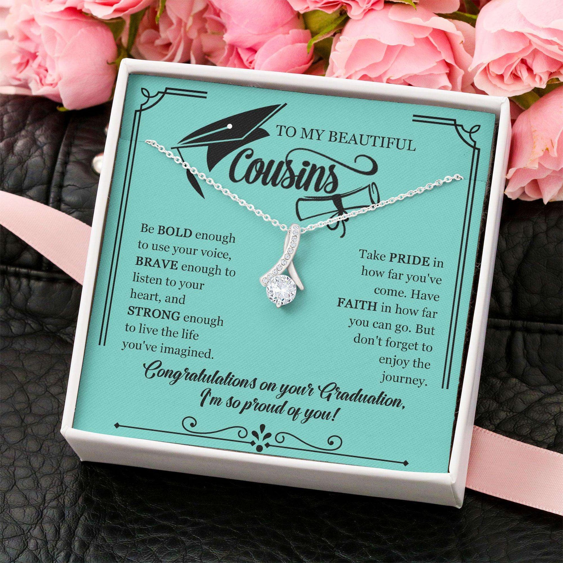 Cousin Necklace “ Graduation Necklace Gift For Cousin Congrat “ Alluring Beauty Rakva