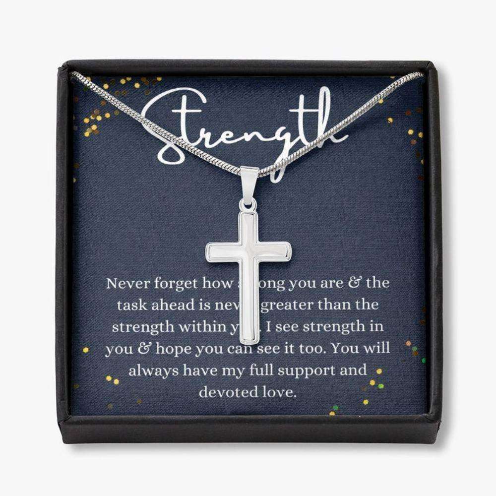 Cross Necklace, Inspirational Strength Gift, Survivor, Recovery Necklace, Inspirational Necklace Rakva