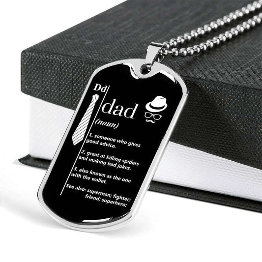 Dad Dog Tag Custom Picture Father’S Day Gift, Dad Definition Dog Tag Military Chain Necklace Gift For Dad Dog Tag Father's Day Rakva