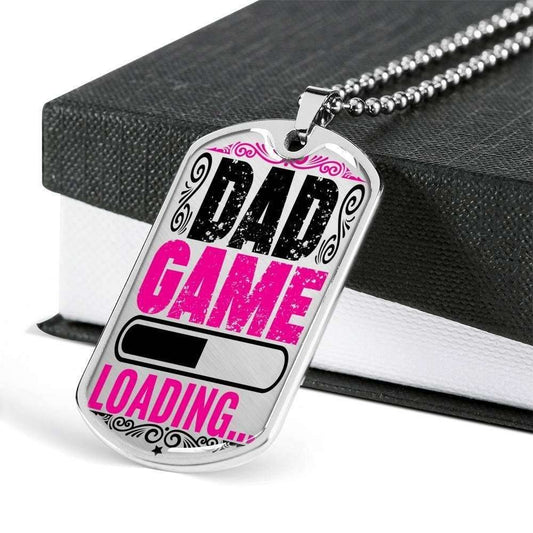 Dad Dog Tag Custom Picture Father’S Day Gift, Dad Game Loading Dog Tag Military Chain Necklace For Dad Dog Tag Father's Day Rakva