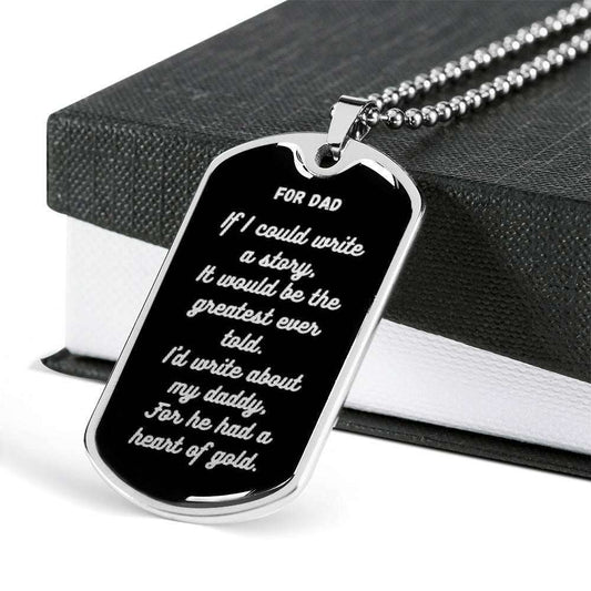Dad Dog Tag Custom Picture Father’S Day Gift, Dad Had A Heart Of Gold Dog Tag Military Chain Necklace For Dad Dog Tag Father's Day Rakva
