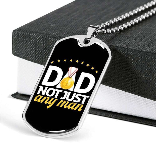 Dad Dog Tag Custom Picture Father’S Day Gift, Dad Not Just Any Man Dog Tag Military Chain Necklace For Dad Dog Tag Father's Day Rakva