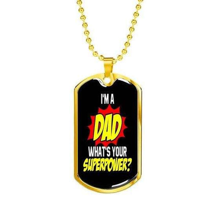 Dad Dog Tag Custom Picture Father’S Day, I’M A Dad What’S Your Superpower Dog Tag Necklace For Dad Father's Day Rakva