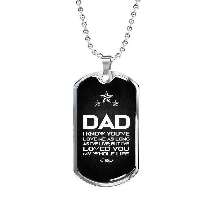 Dad Dog Tag Custom Picture Father’S Day, Love You My Whole Life Dog Tag Necklace Gift For Dad Father's Day Rakva