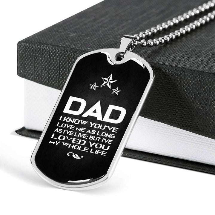 Dad Dog Tag Custom Picture Father’S Day, Love You My Whole Life Dog Tag Necklace Gift For Dad Father's Day Rakva