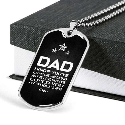 Dad Dog Tag Custom Picture Father’S Day, Love You My Whole Life Dog Tag Necklace Gift For Dad Father's Day Rakva