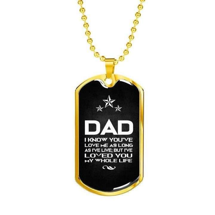 Dad Dog Tag Custom Picture Father’S Day, Love You My Whole Life Dog Tag Necklace Gift For Dad Father's Day Rakva