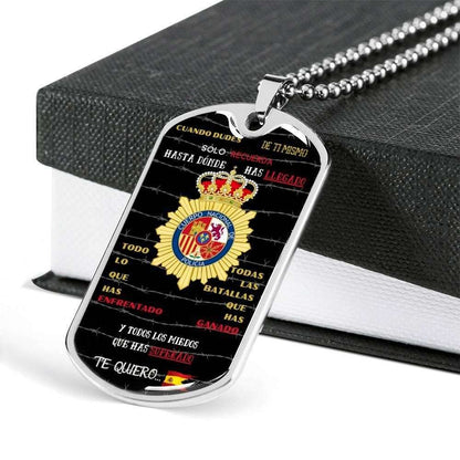 Dad Dog Tag Father’S Day Gift, Custom Policia Nacional Dog Tag Military Chain Necklace For Dad Dog Tag Father's Day Rakva