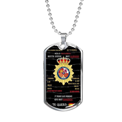 Dad Dog Tag Father’S Day Gift, Custom Policia Nacional Dog Tag Military Chain Necklace For Dad Dog Tag Father's Day Rakva