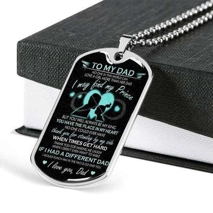 Dad Dog Tag Father’S Day, Thanks For Standing By My Side Dog Tag Necklace For Dad Father's Day Rakva