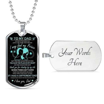 Dad Dog Tag Father’S Day, Thanks For Standing By My Side Dog Tag Necklace For Dad Father's Day Rakva