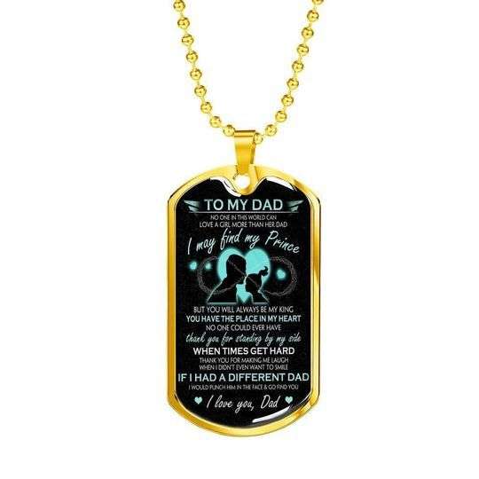 Dad Dog Tag Father’S Day, Thanks For Standing By My Side Dog Tag Necklace For Dad Father's Day Rakva