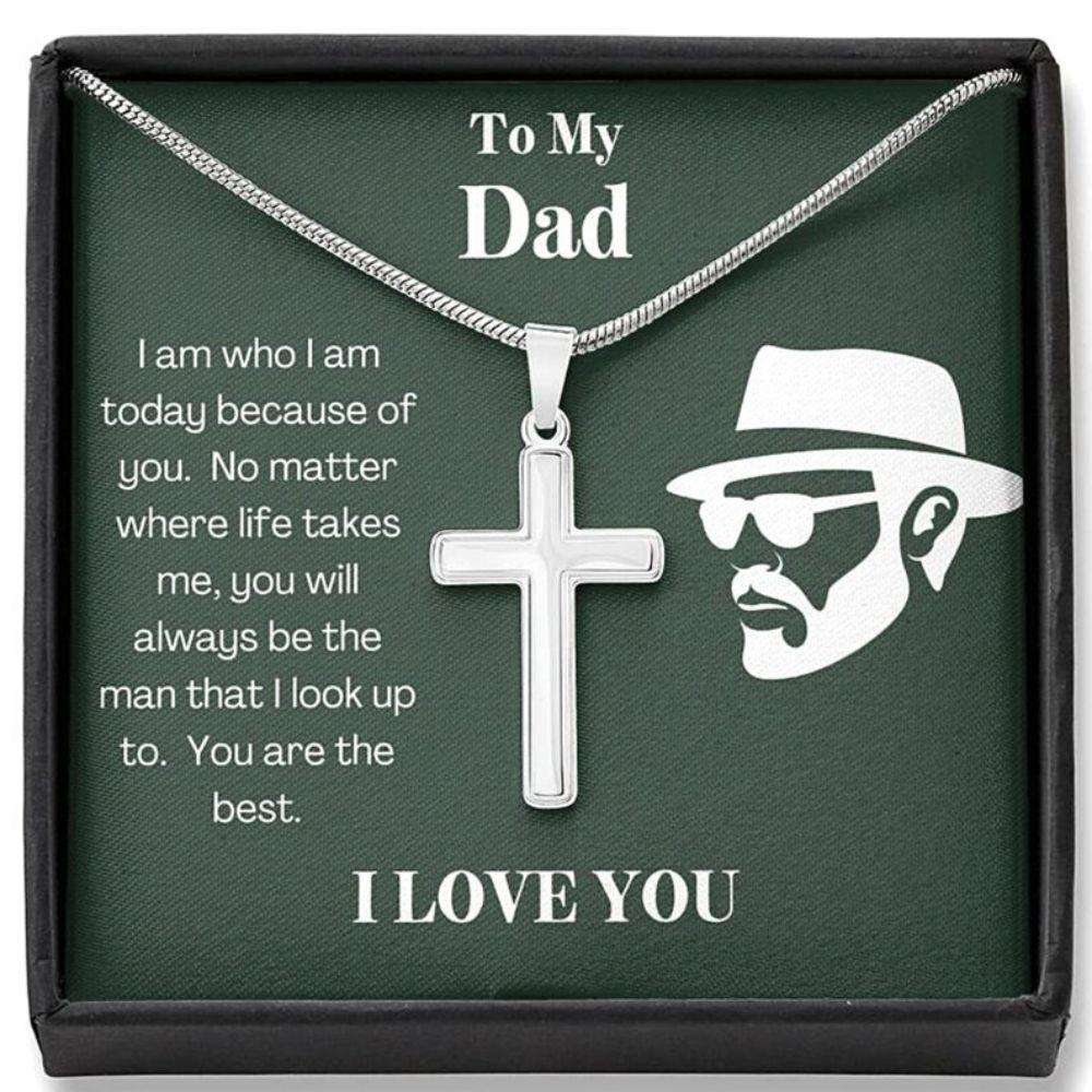 Dad Necklace, Best Dad Ever Beard Cross Necklace, Gift For Dad Father's Day Rakva