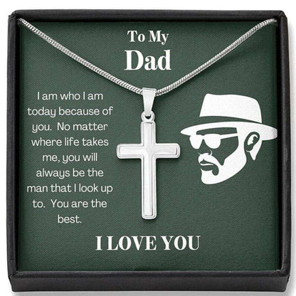 Dad Necklace, Best Dad Ever Beard Cross Necklace, Gift For Dad Father's Day Rakva