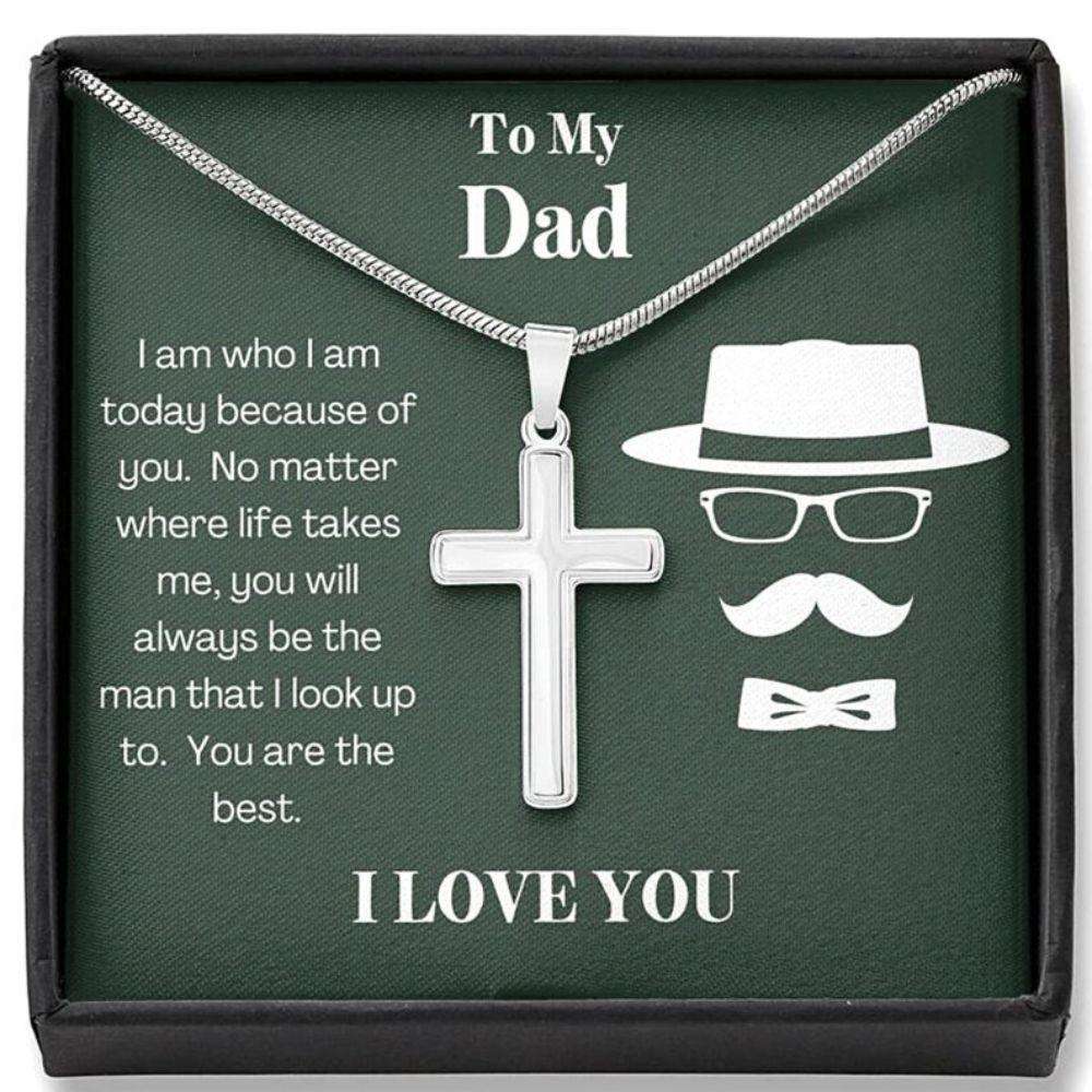 Dad Necklace, Best Dad Ever Bowtie Cross Necklace, Gift For Dad Father's Day Rakva