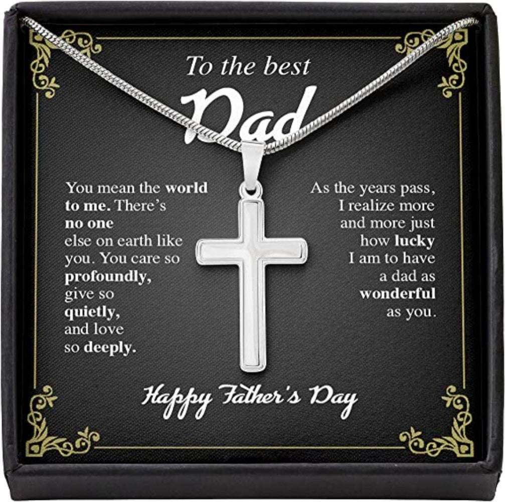 Dad Necklace, Best Dad Necklace World Profound Deep Luck Wonderful Cross Necklaces Dughter's Day Rakva