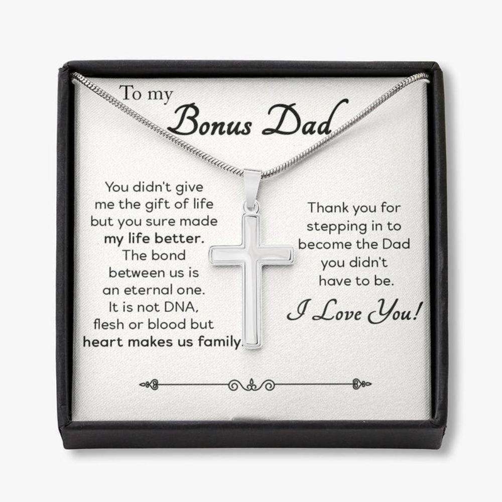 Dad Necklace, Bonus Dad Gift, Gift For Stepdad, Father’S Day Stepdaddy Gift, Fathers Day Gift For Stepdad, Stepdad Cross Necklace Father's Day Rakva