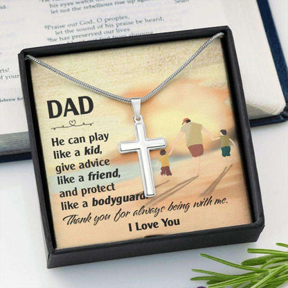 Dad Necklace, Cross Necklace Gift For Dad From Daughter Son, Thoughtful, Fathers Day Gift Father's Day Rakva