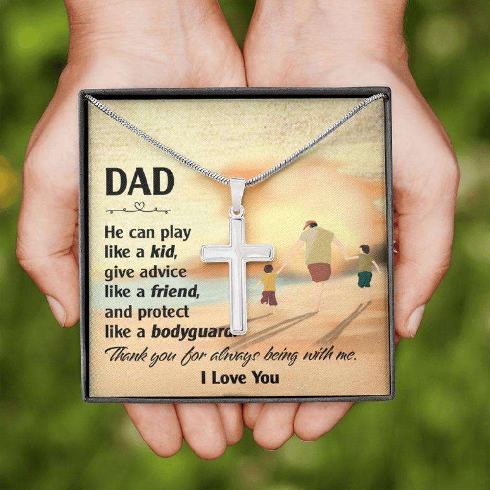 Dad Necklace, Cross Necklace Gift For Dad, Thoughtful Gift For Dad, Fathers Day Gift For Dad, Cross Necklace From Daughter Or Son Father's Day Rakva