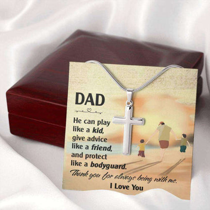 Dad Necklace, Cross Necklace Gift For Dad, Thoughtful Gift For Dad, Fathers Day Gift For Dad, Cross Necklace From Daughter Or Son Father's Day Rakva