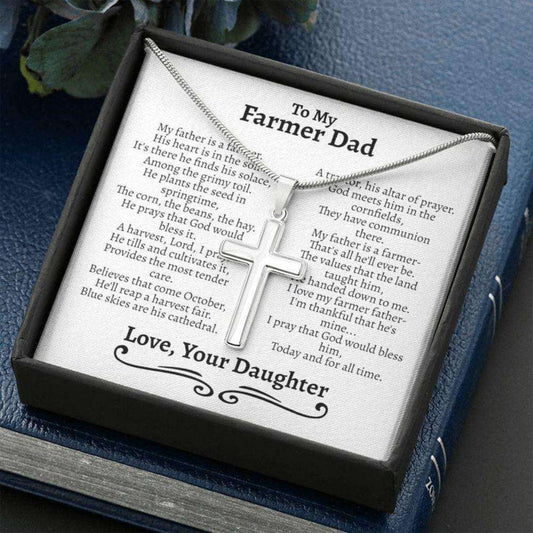 Dad Necklace, Farmer Dad Necklace Gift, Gift For Hobby Farmers, Farm Dad, Farmer Gifts For Dad Father's Day Rakva