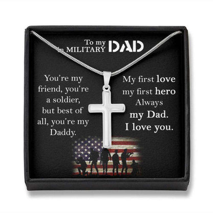 Dad Necklace, Father Neckacle Gift In Military, Gift For Dad From Son And Daughter, Army Dad Gift On 4Th July Father's Day Rakva