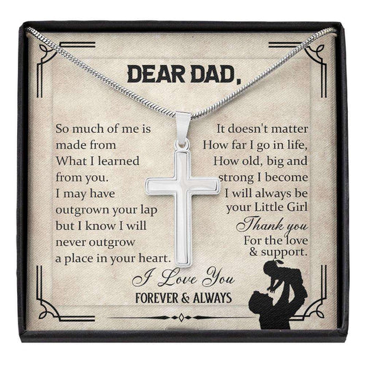 Dad Necklace, Father Necklace “ Dear Daddy Always Be Your Little Girl “ Gift For Dad Fathers Day Cross Necklace Father's Day Rakva