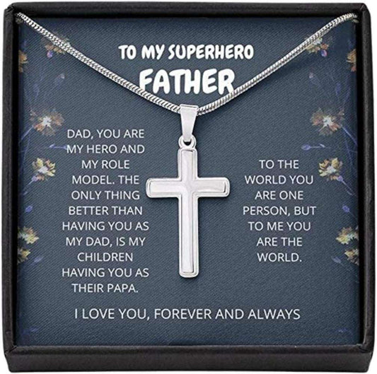Dad Necklace, Father Necklace Gift “ My Hero Necklace, Bonus Dad Gift, Dad Birthday Gift Father's Day Rakva