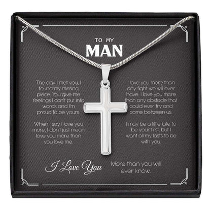 Dad Necklace, Father�S Day Necklace “ To My Man Necklace Gift For Man For Husband Gift For Boyfriend “ Cross Necklace Father's Day Rakva