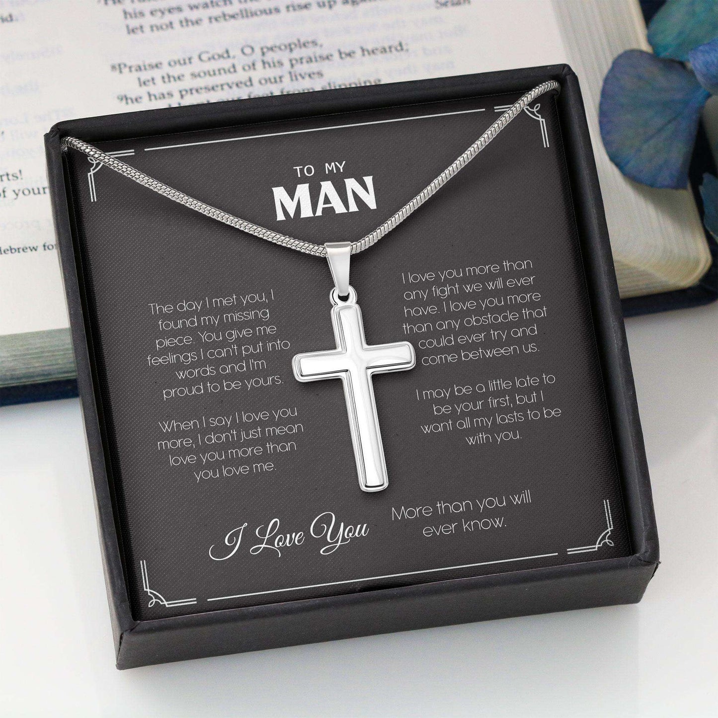 Dad Necklace, Father�S Day Necklace “ To My Man Necklace Gift For Man For Husband Gift For Boyfriend “ Cross Necklace Father's Day Rakva