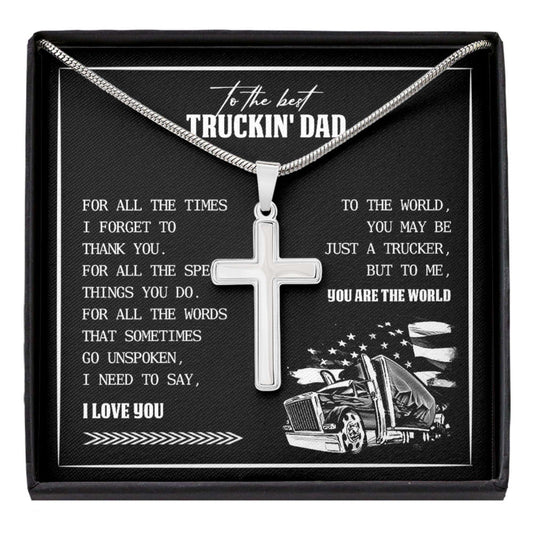 Dad Necklace, Fathers Day Gift Necklace For Trucker Gift From Daughter And Son “ Cross Necklace Father's Day Rakva