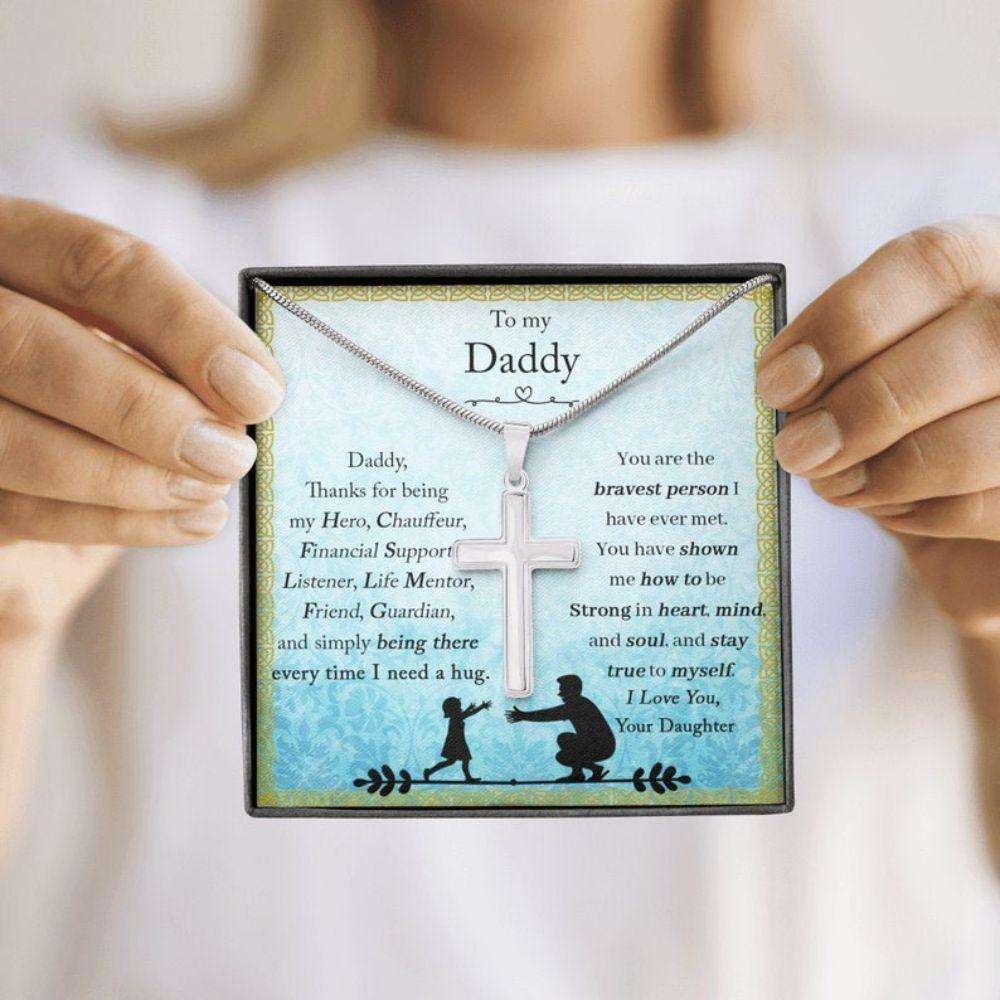 Dad Necklace, Gifts For Dad, Cross Pendant Necklace, Dad Gift From Daughter, Dad Birthday Necklace Gift, Thanksgiving Gift For Dad Father's Day Rakva