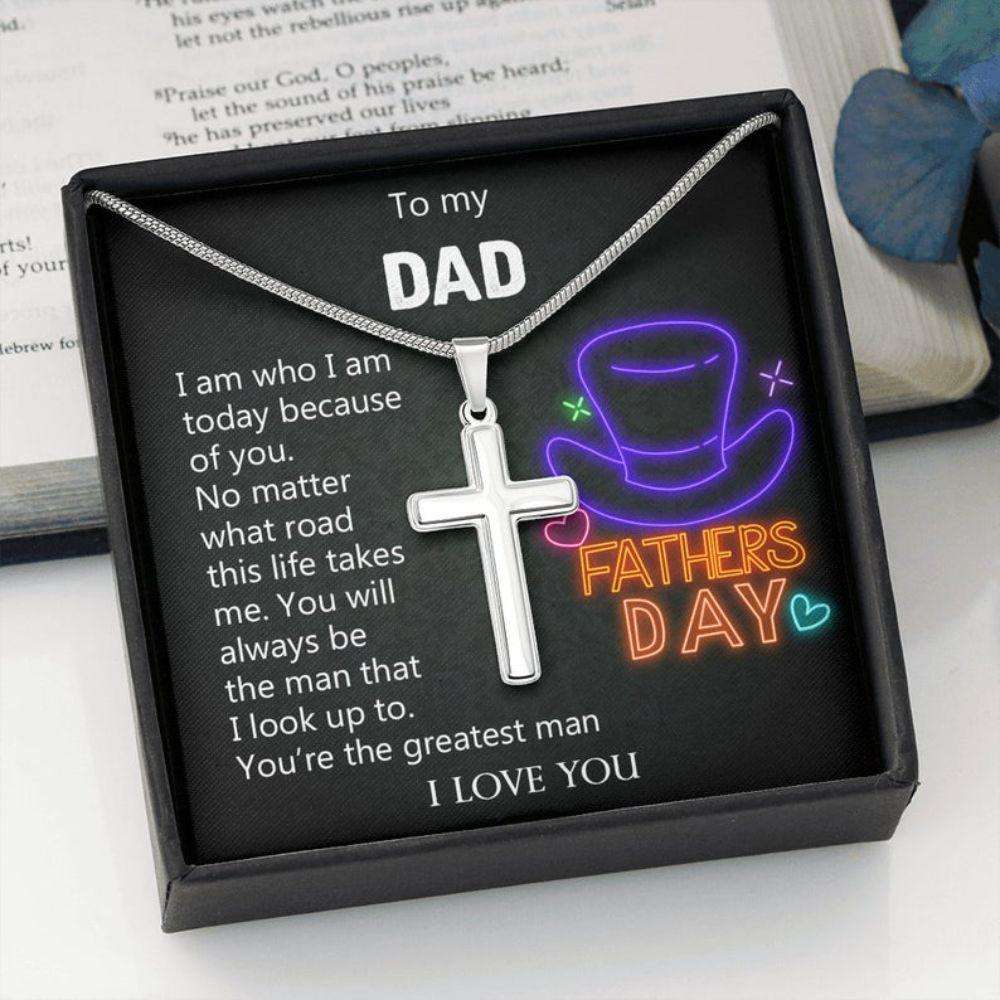 Dad Necklace, Happy Fathers Day Necklace Gift For Dad, Christian Necklace For Dad Gifts for dad Rakva