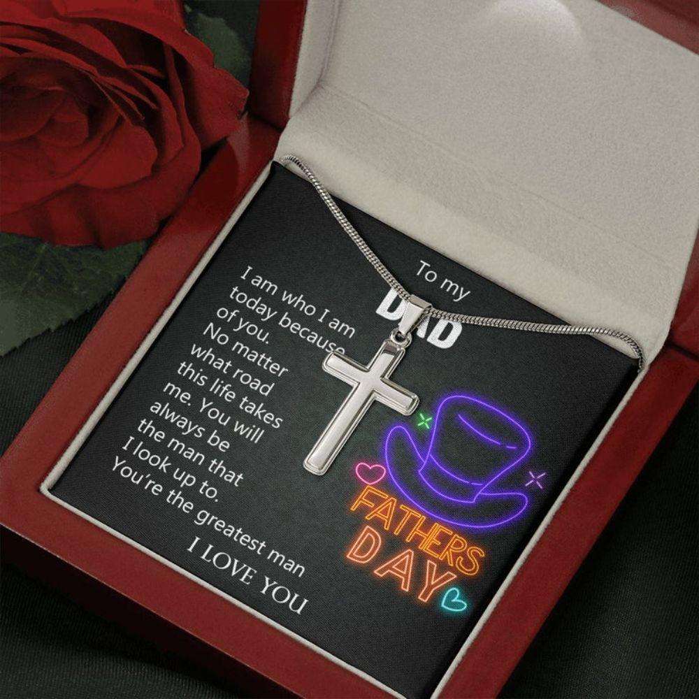 Dad Necklace, Happy Fathers Day Necklace Gift For Dad, Christian Necklace For Dad Gifts for dad Rakva