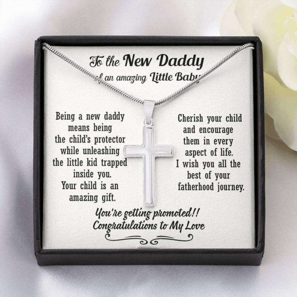 Dad Necklace, New Dad Gift From Wife, First Time Dad Gift, Cross Necklace Gifts For New Dad, Daddy Gift From Baby Father's Day Rakva