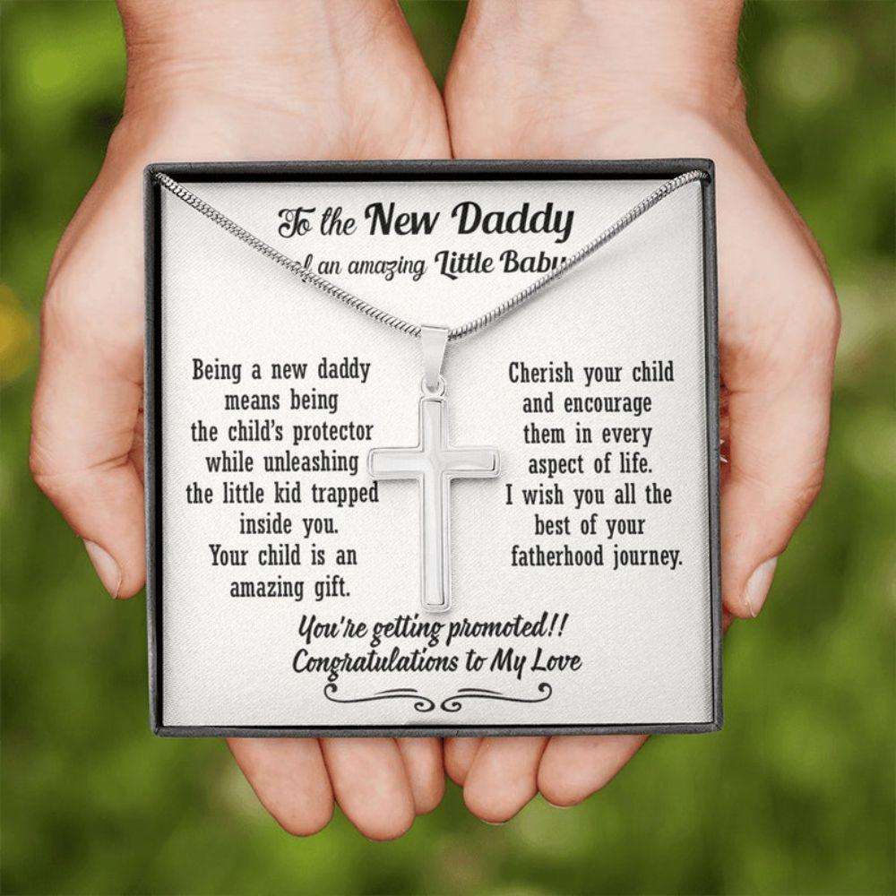 Dad Necklace, New Dad Gift From Wife, First Time Dad Gift, Cross Necklace Gifts For New Dad, Daddy Gift From Baby Father's Day Rakva