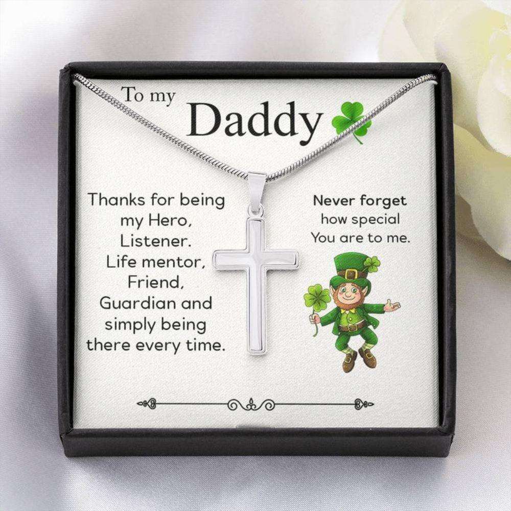 Dad Necklace, Patrick’S Day For Dad, Patty’S Day Gift For Daddy, Lucky St Patty Day, To My Daddy Cross Necklace, Daddy Gift, Father’S Day Necklace Father's Day Rakva