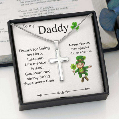 Dad Necklace, Patrick’S Day For Dad, Patty’S Day Gift For Daddy, Lucky St Patty Day, To My Daddy Cross Necklace, Daddy Gift, Father’S Day Necklace Father's Day Rakva