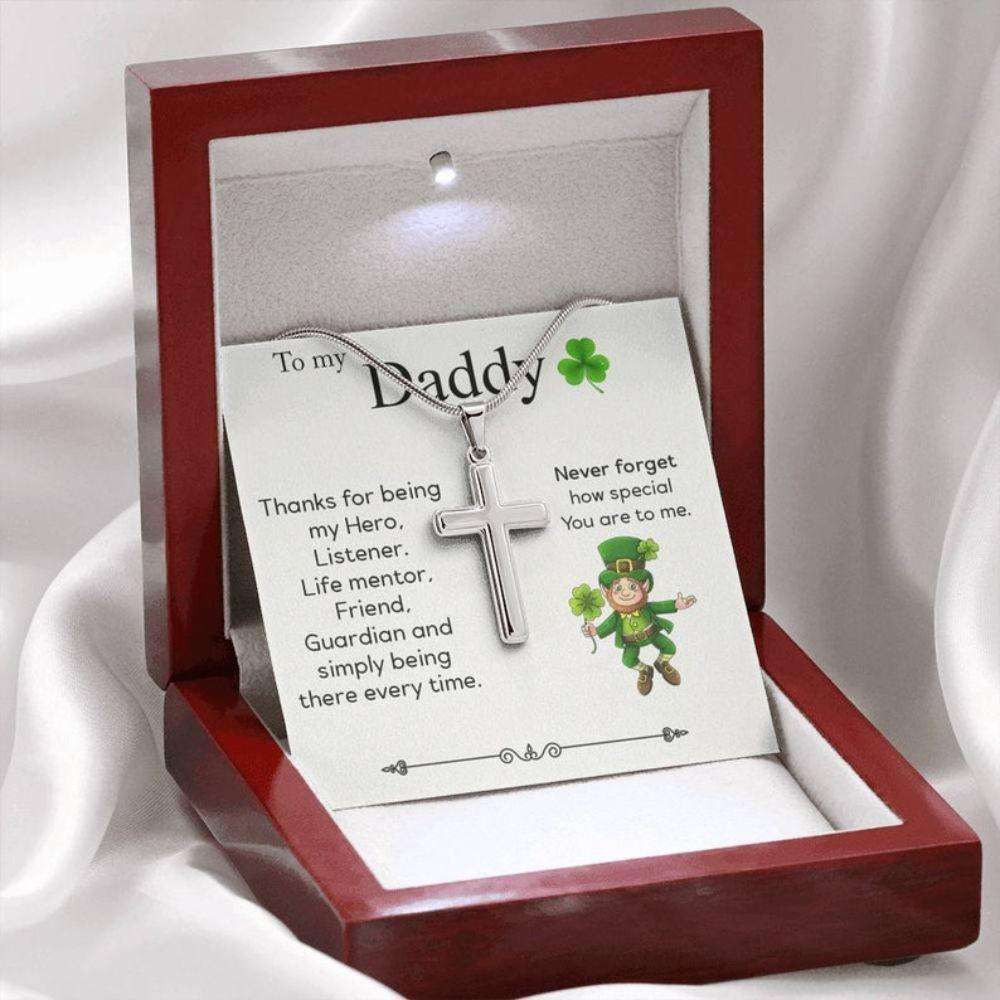 Dad Necklace, Patrick’S Day For Dad, Patty’S Day Gift For Daddy, Lucky St Patty Day, To My Daddy Cross Necklace, Daddy Gift, Father’S Day Necklace Father's Day Rakva