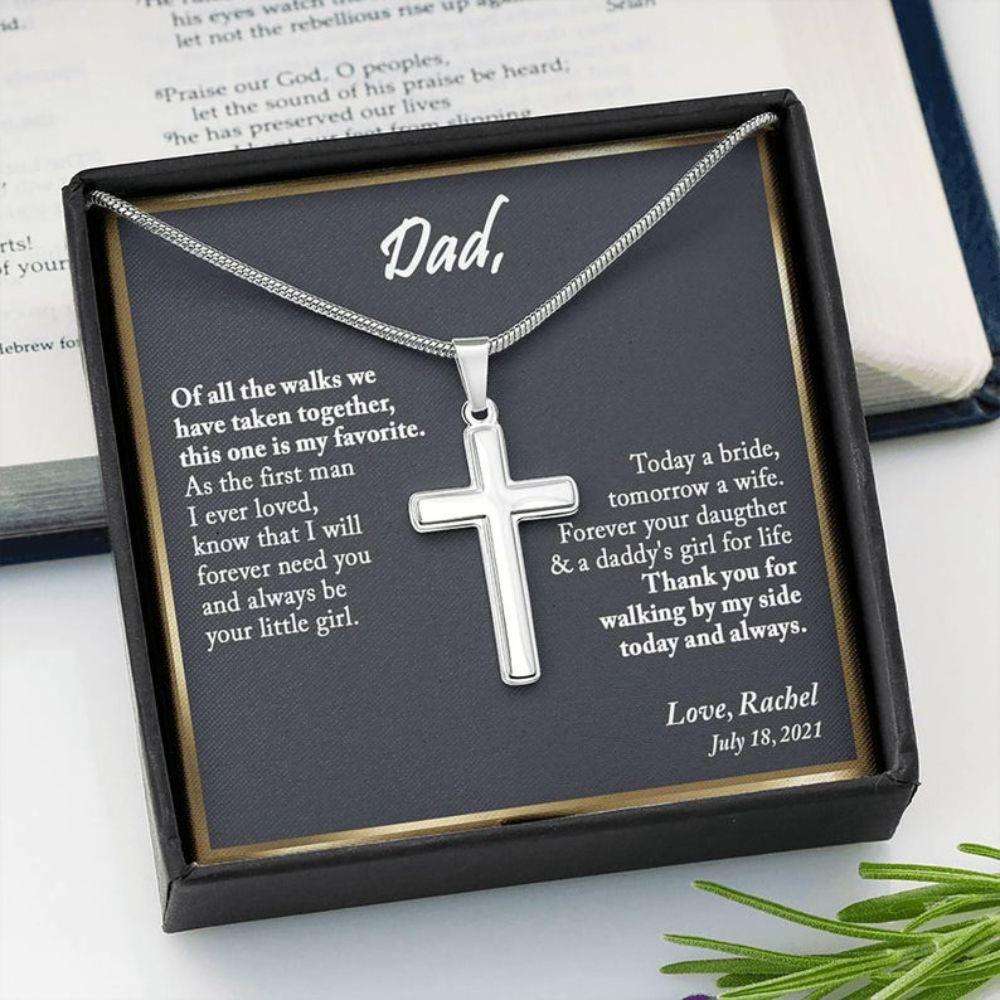 Dad Necklace, Personalized Necklace Father Of The Bride Gift, Gift For Dad From Daughter Wedding Day Custom Name Father's Day Rakva