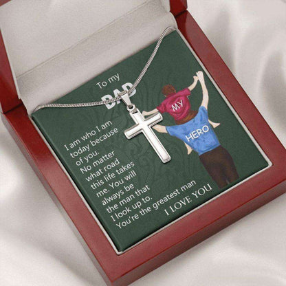 Dad Necklace, To My Dad Gift, Fathers Day Cross Necklace Gift, Dad Birthday Necklace Gifts for dad Rakva